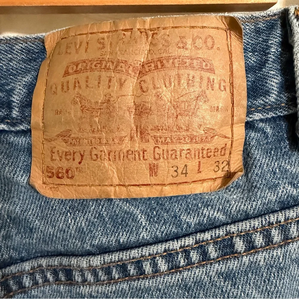 Levi's Y2k 560 Loose Fit Tapered Leg Jeans 34x32 Light Wash  2003 Baggy Denim - Picture 5 of 10